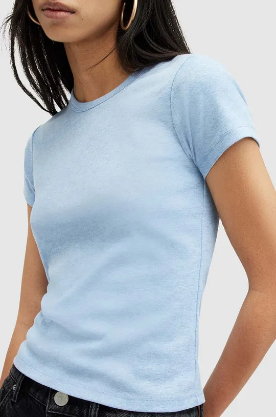 AllSaints t-shirt bawełniany STEVIE TEE niebieski