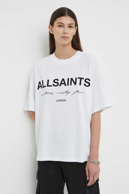 biela Bavlnené tričko AllSaints HELIS CARLIE TEE