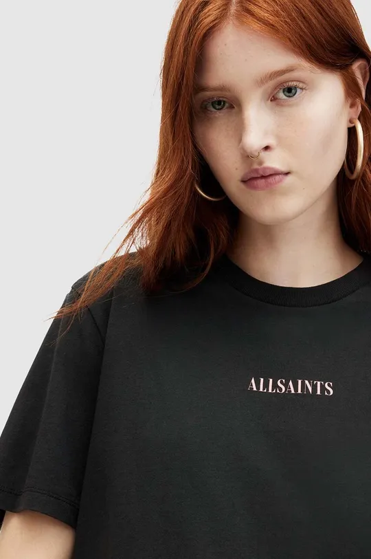 AllSaints t-shirt bawełniany CREDI BOYFRIEND czarny