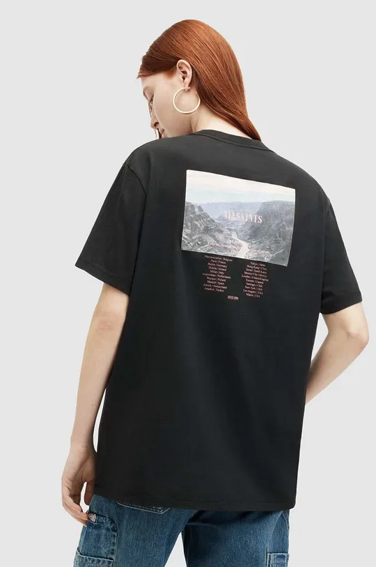 czarny AllSaints t-shirt bawełniany CREDI BOYFRIEND