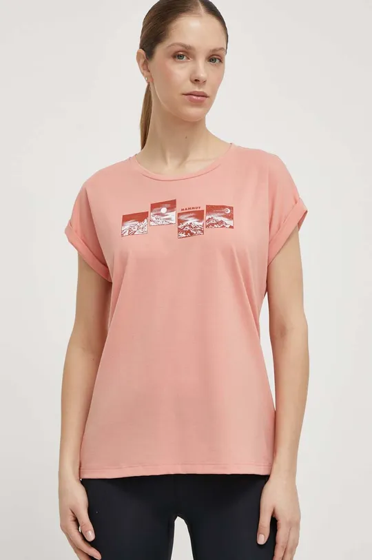 różowy Mammut t-shirt sportowy Mountain