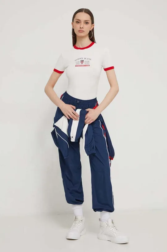 Majica kratkih rukava Tommy Jeans Archive Games bež