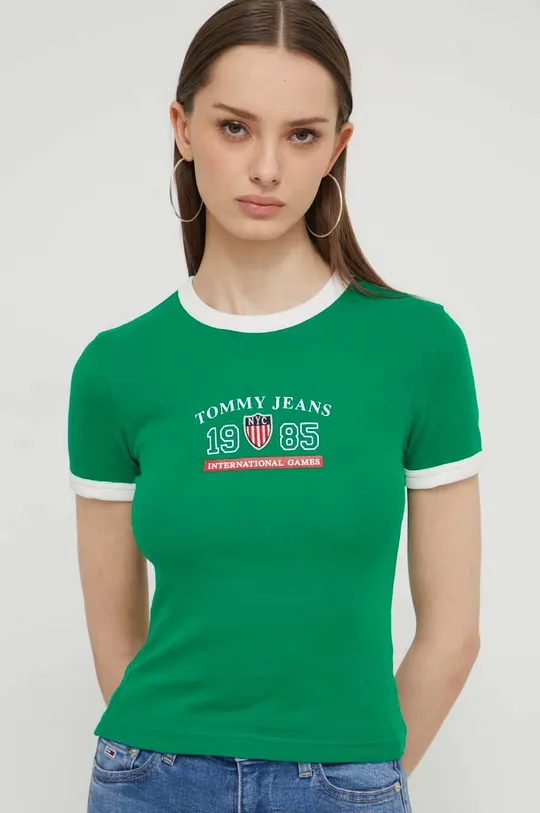 zöld Tommy Jeans t-shirt Archive Games