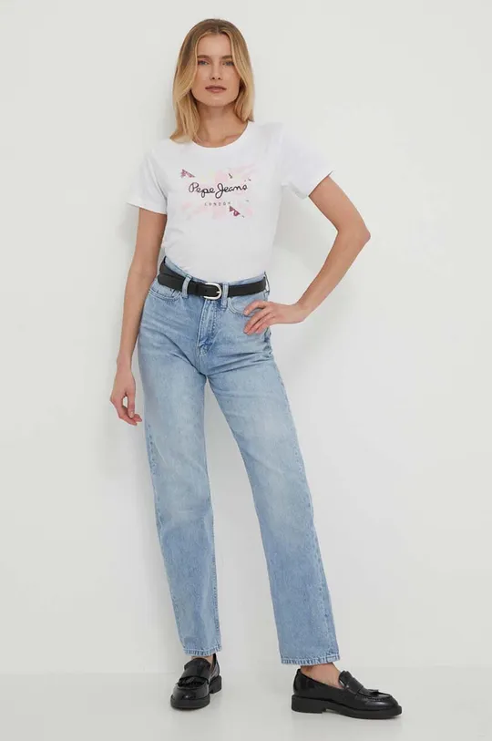 Pepe Jeans t-shirt in cotone Kallan bianco