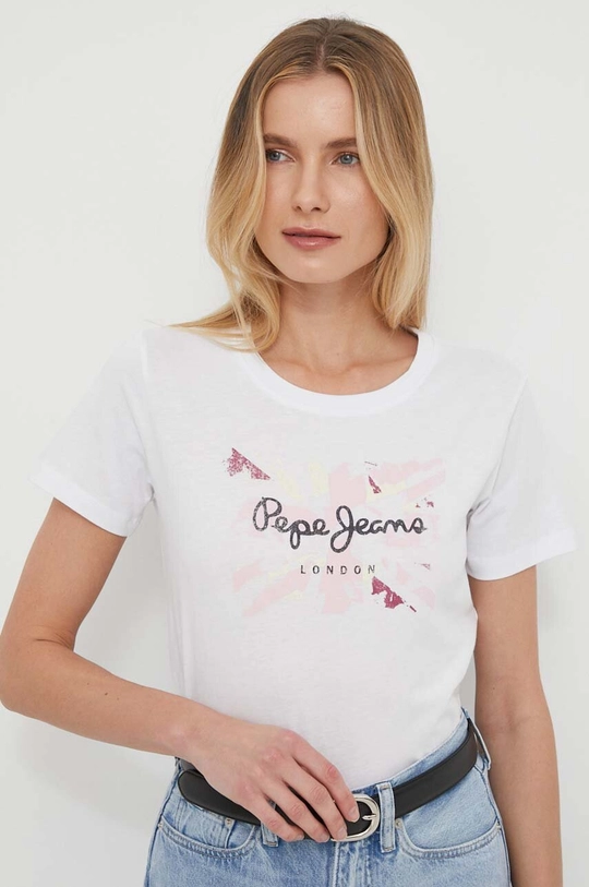 biały Pepe Jeans t-shirt bawełniany Kallan