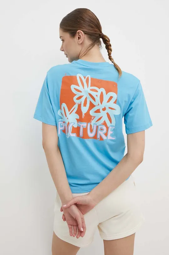 niebieski Picture t-shirt bawełniany Castura Damski