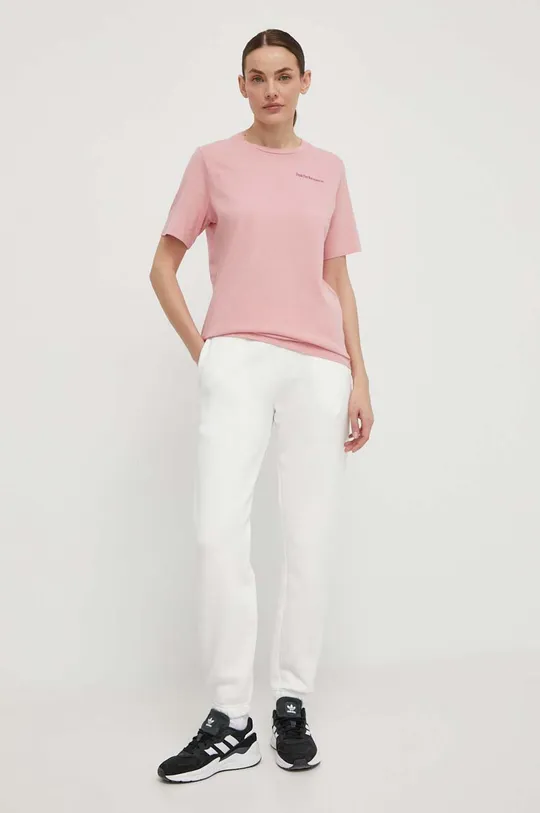 Peak Performance t-shirt in cotone rosa