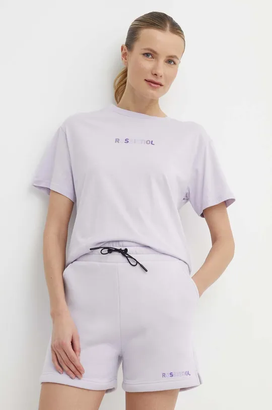 vijolična Bombažna kratka majica Rossignol Ženski