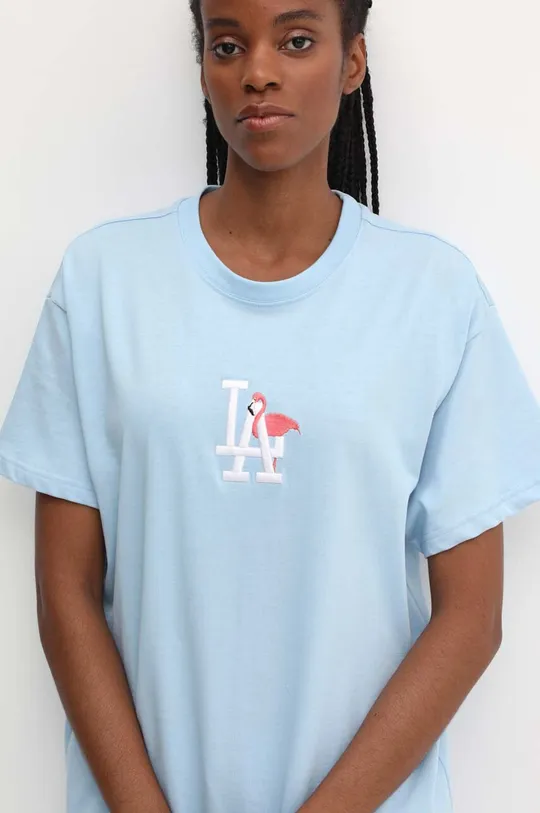 блакитний Бавовняна футболка 47 brand MLB Los Angeles Dodgers Жіночий