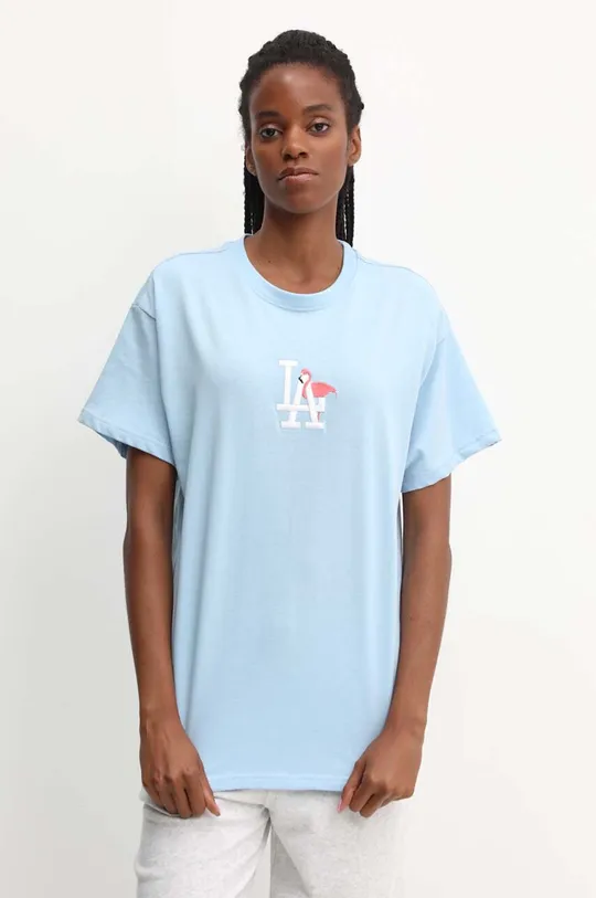 modrá Bavlnené tričko 47 brand MLB Los Angeles Dodgers