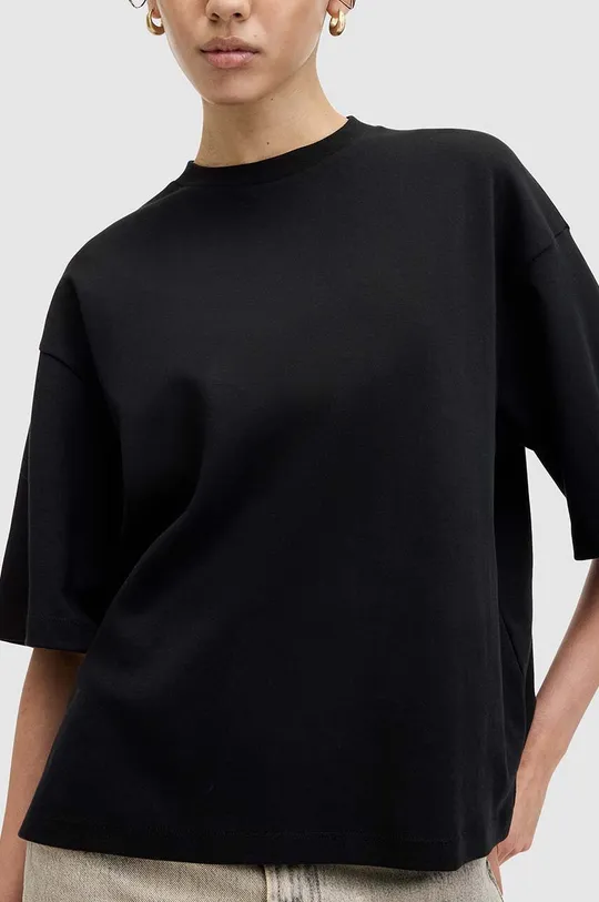 Βαμβακερό μπλουζάκι AllSaints AMELIE TEE μαύρο