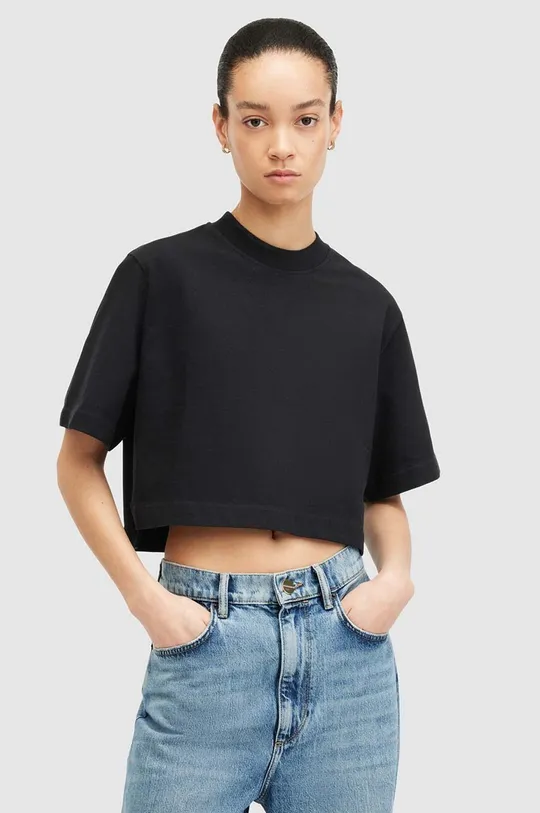 μαύρο Βαμβακερό μπλουζάκι AllSaints LOTTIE TEE Γυναικεία