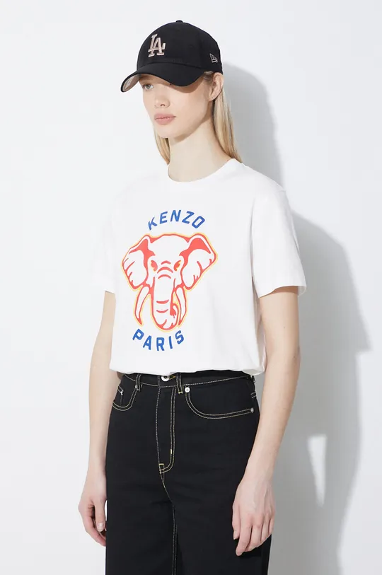 bianco Kenzo t-shirt in cotone Elephant Loose T-Shirt