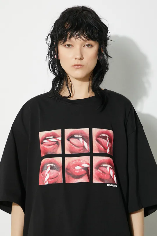 Памучна тениска Fiorucci Mouth Print Padded T-Shirt Жіночий