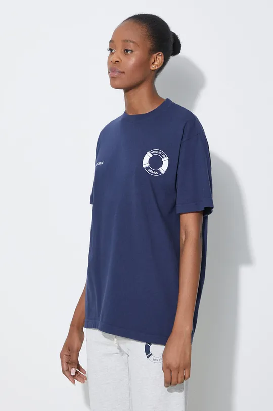 σκούρο μπλε Βαμβακερό μπλουζάκι Sporty & Rich Buoy T Shirt