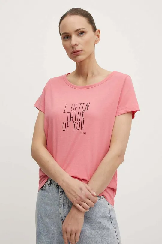 różowy Marc O'Polo t-shirt bawełniany Damski