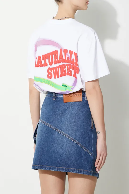 bianco JW Anderson t-shirt in cotone Naturally Sweet Anchor T-Shirt