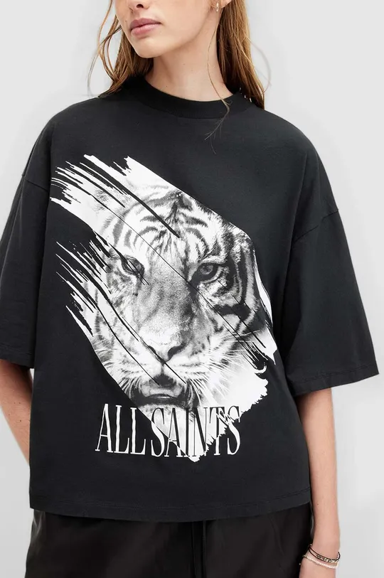 Бавовняна футболка AllSaints PROWL AMELIE TEE чорний
