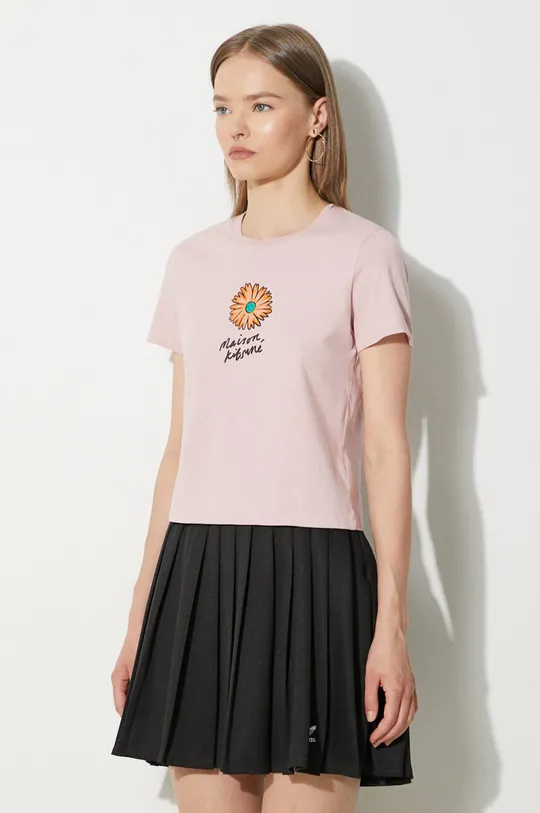 różowy Maison Kitsuné t-shirt bawełniany Floating Flower Baby