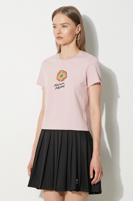 pink Maison Kitsuné cotton t-shirt Floating Flower Baby