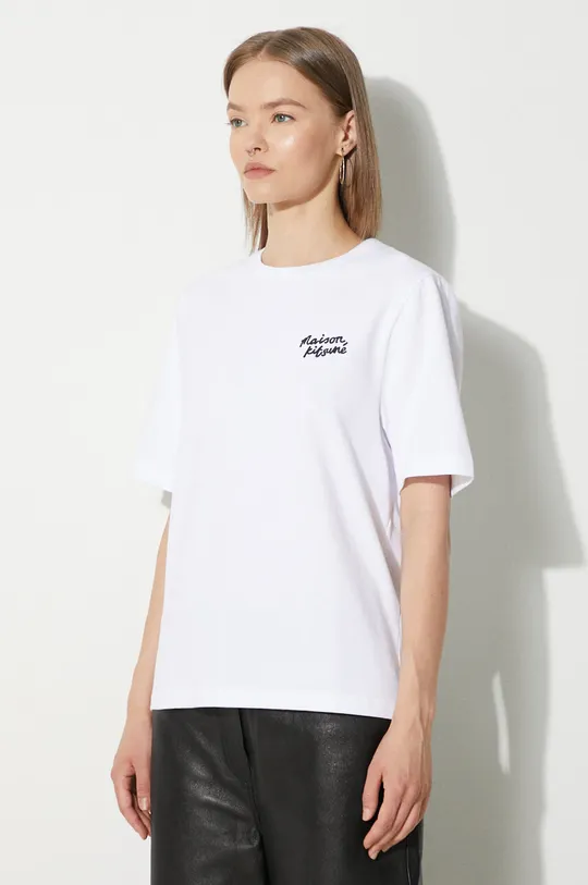 biela Bavlnené tričko Maison Kitsuné Handwriting Comfort