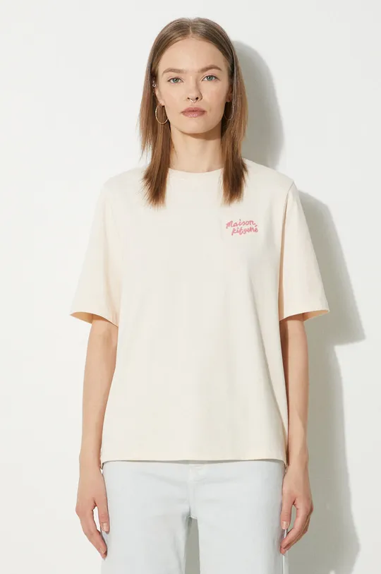 oranžová Bavlněné tričko Maison Kitsuné Handwriting Comfort