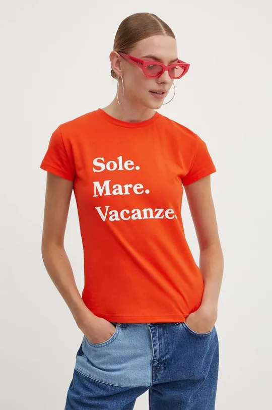 pomarańczowy Drivemebikini t-shirt Sole Mare Vacanze Damski