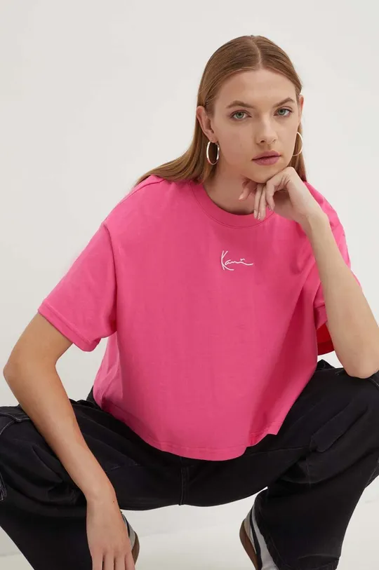 рожевий Бавовняна футболка Karl Kani Жіночий