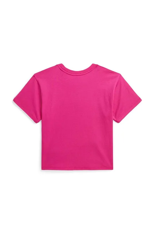 Детская хлопковая футболка Polo Ralph Lauren розовый