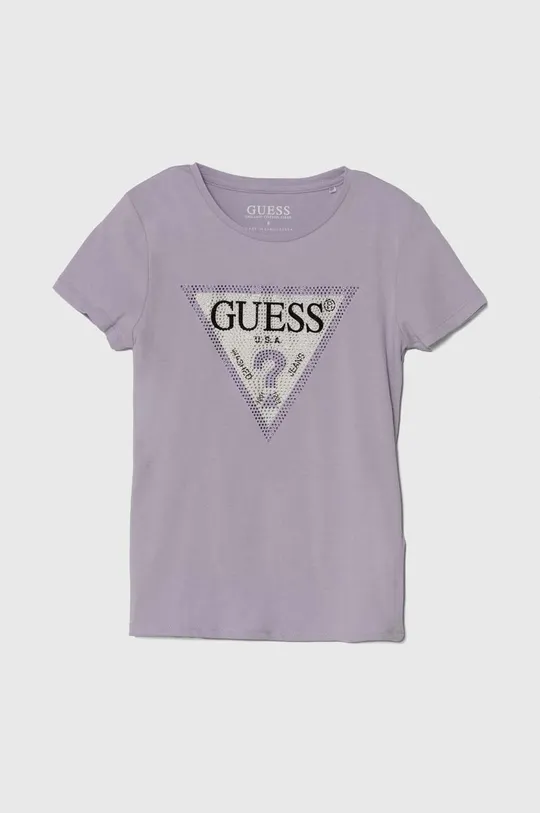 ljubičasta Dječja majica kratkih rukava Guess Za djevojčice