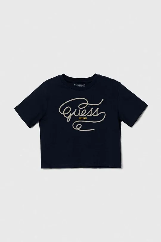 mornarsko modra Otroška bombažna kratka majica Guess Dekliški