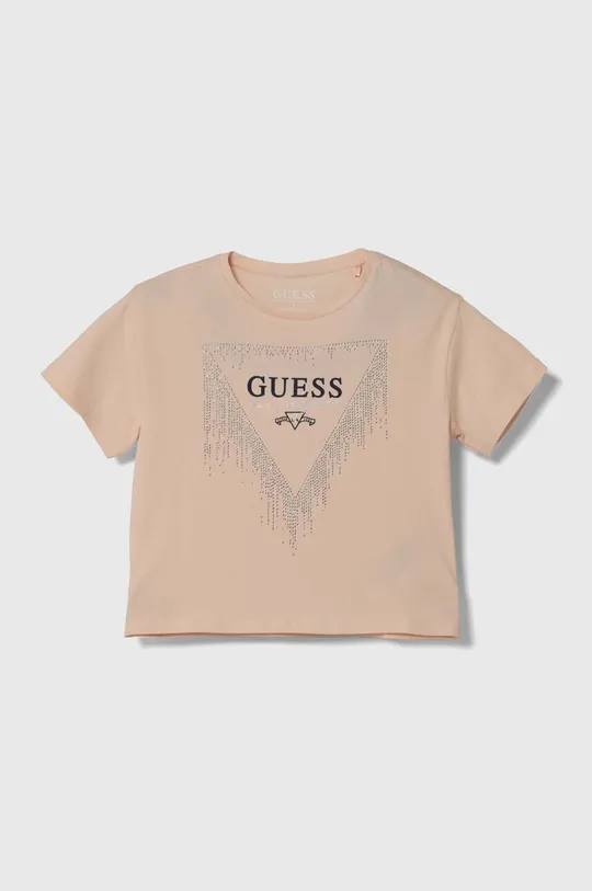 pomarańczowy Guess t-shirt dziecięcy Dziewczęcy