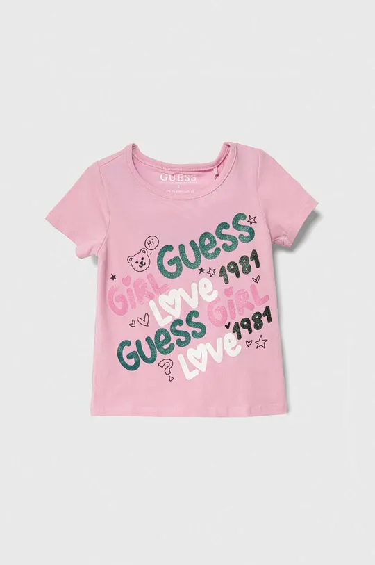 roza Dječja majica kratkih rukava Guess Za djevojčice