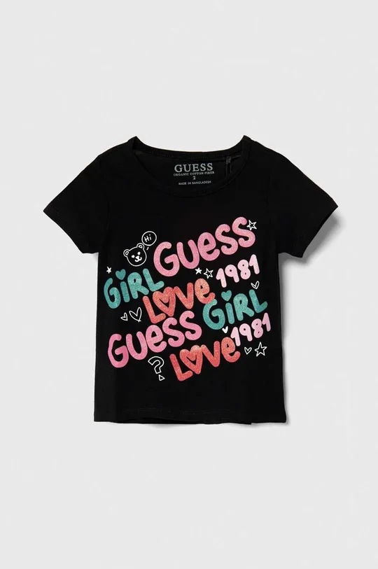 črna Otroška kratka majica Guess Dekliški