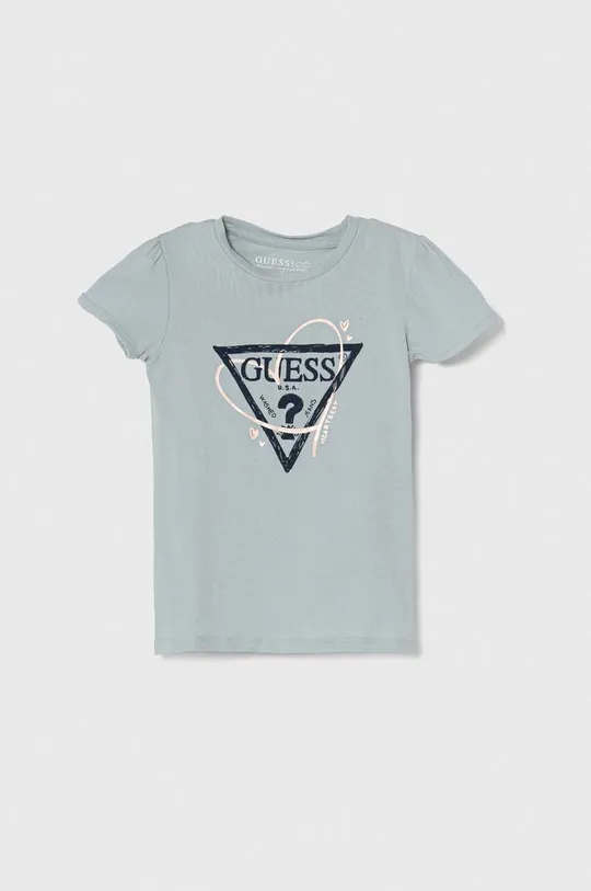 modra Otroška kratka majica Guess Dekliški