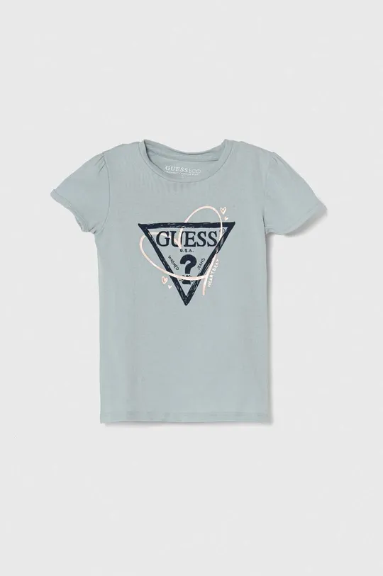 niebieski Guess t-shirt dziecięcy Dziewczęcy