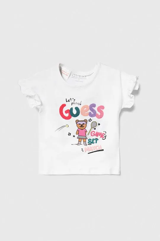 biały Guess t-shirt dziecięcy Dziewczęcy