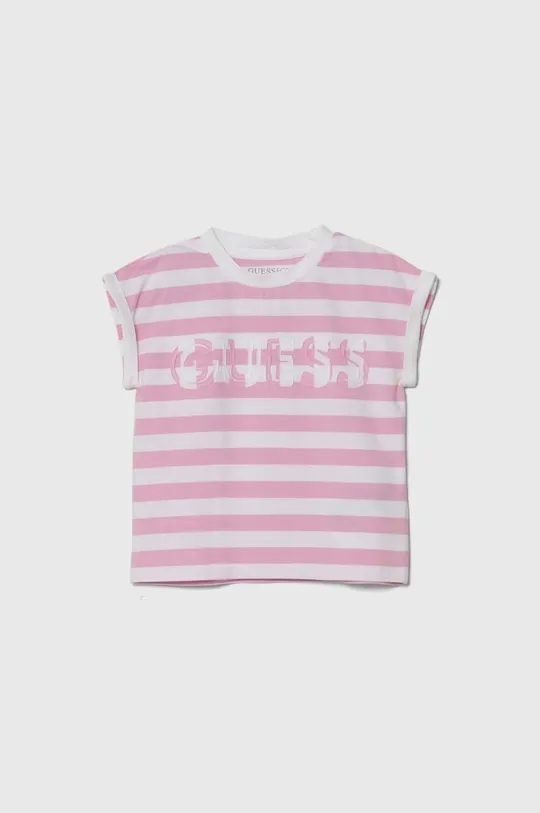 roza Otroška kratka majica Guess Dekliški