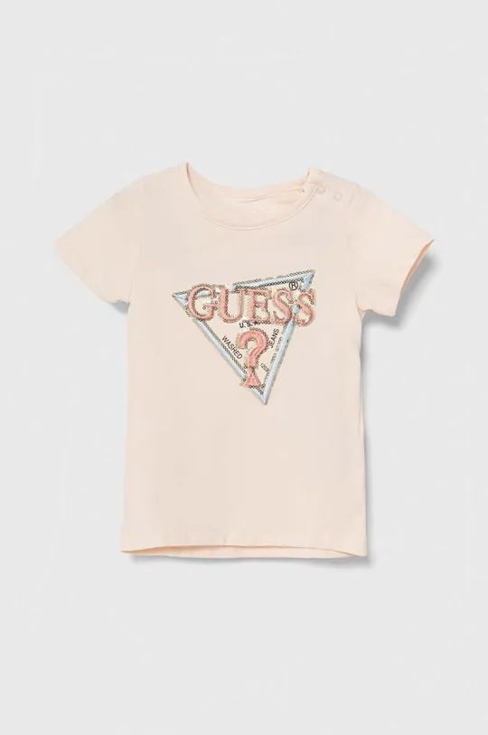 pomarańczowy Guess t-shirt dziecięcy Dziewczęcy