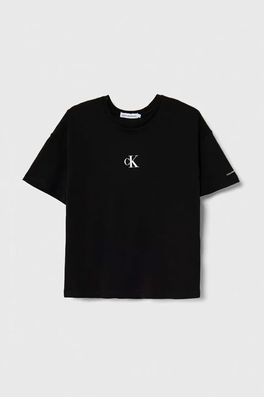 nero Calvin Klein Jeans t-shirt in cotone per bambini Ragazze