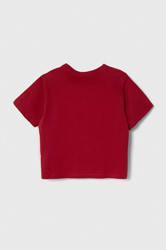 Детская хлопковая футболка Calvin Klein Jeans бордо