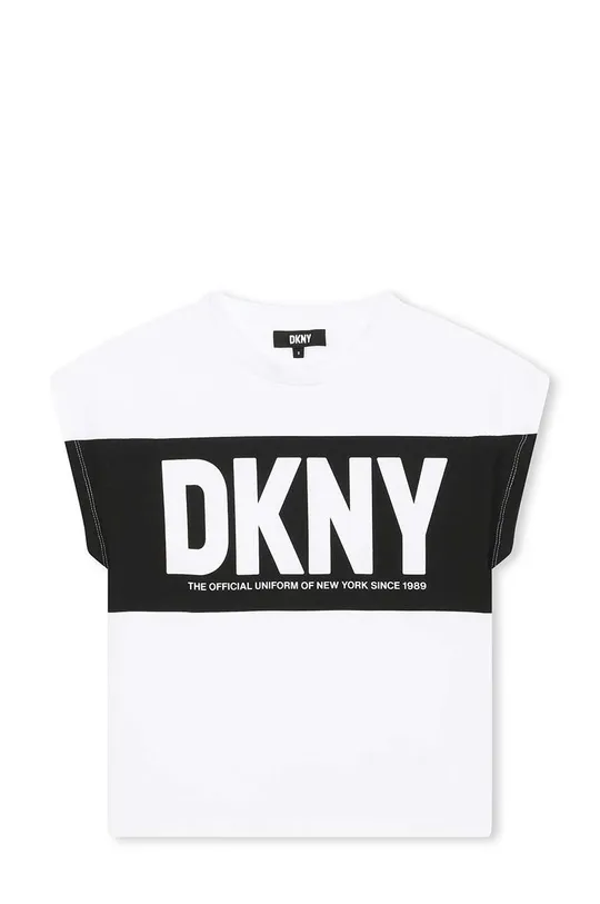 білий Дитяча бавовняна футболка Dkny Для дівчаток