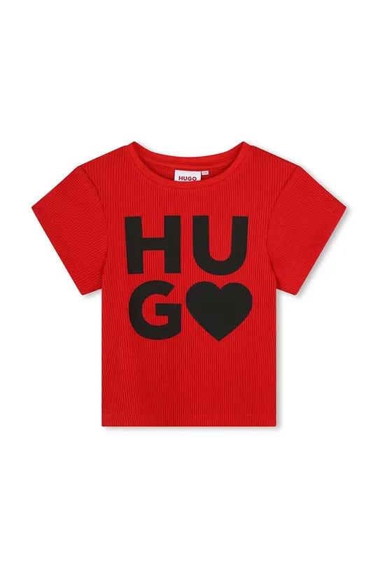 rdeča Otroška kratka majica HUGO Dekliški