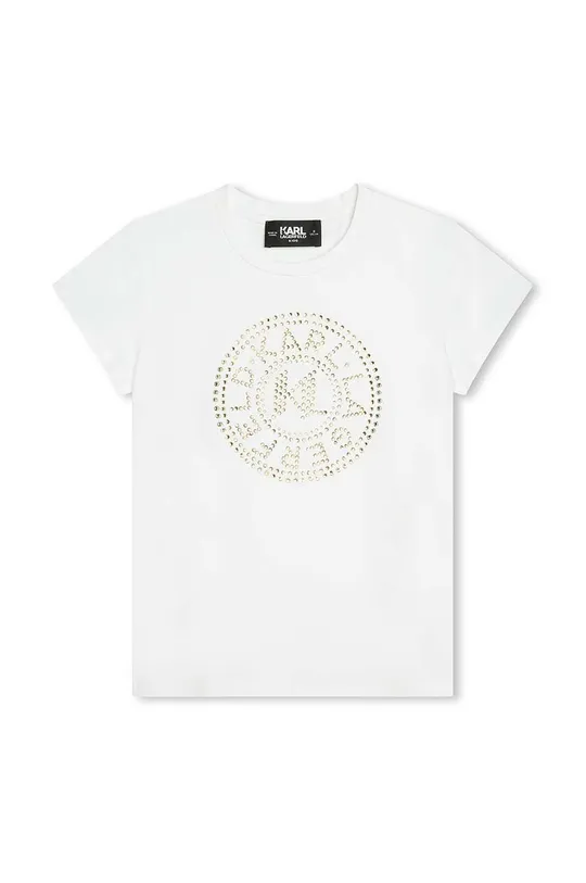 білий Дитяча бавовняна футболка Karl Lagerfeld Для дівчаток