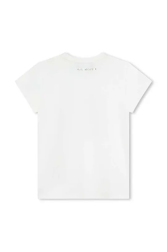 Otroška bombažna kratka majica Karl Lagerfeld bela