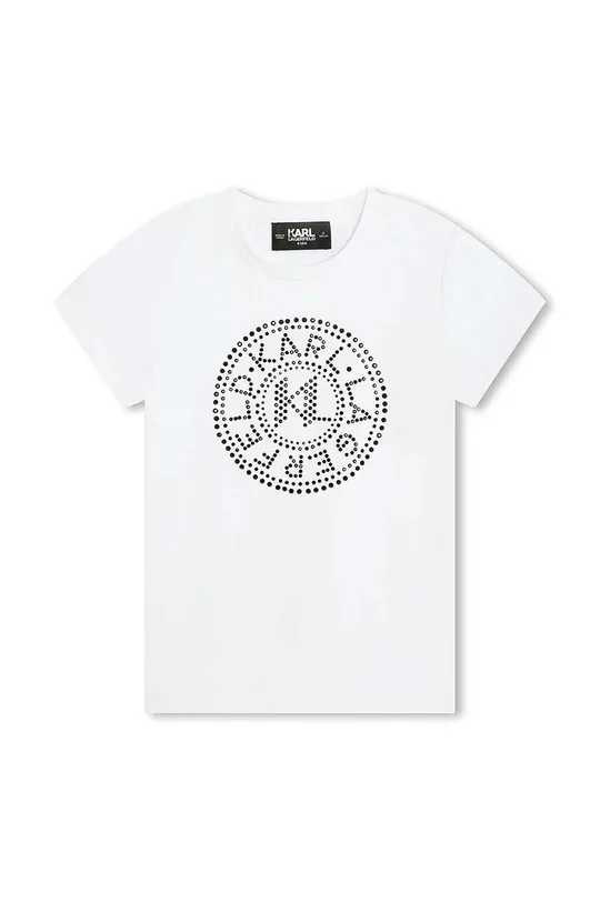 črna Otroška bombažna kratka majica Karl Lagerfeld Dekliški