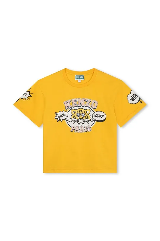 žltá Detské bavlnené tričko Kenzo Kids Dievčenský