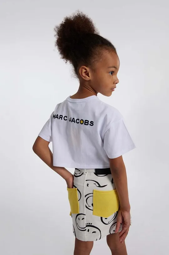 bela Otroška bombažna kratka majica Marc Jacobs x Smiley