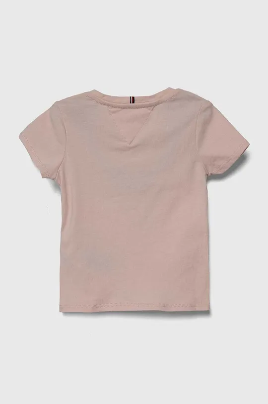 Детская хлопковая футболка Tommy Hilfiger розовый
