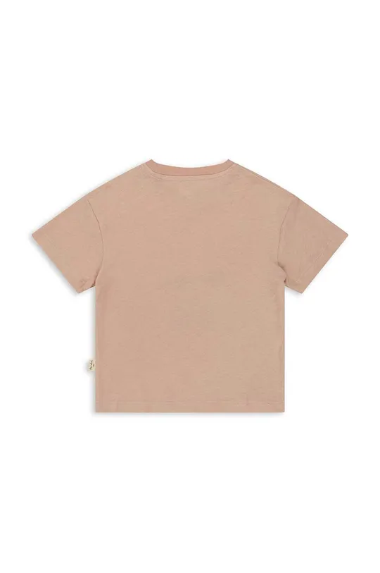 Μπλουζάκι με λινό μείγμα Konges Sløjd ροζ
